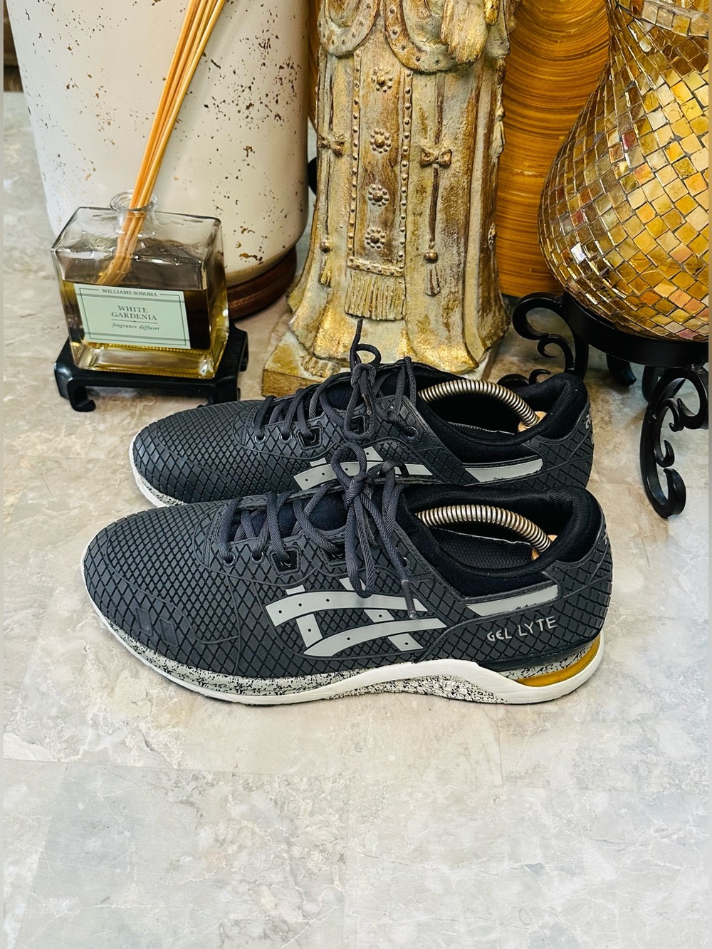 ASICS GEL-Lyte Men’s Black/Gray Lace-Up Low Top Sneakers Synthetic HN543 8.5